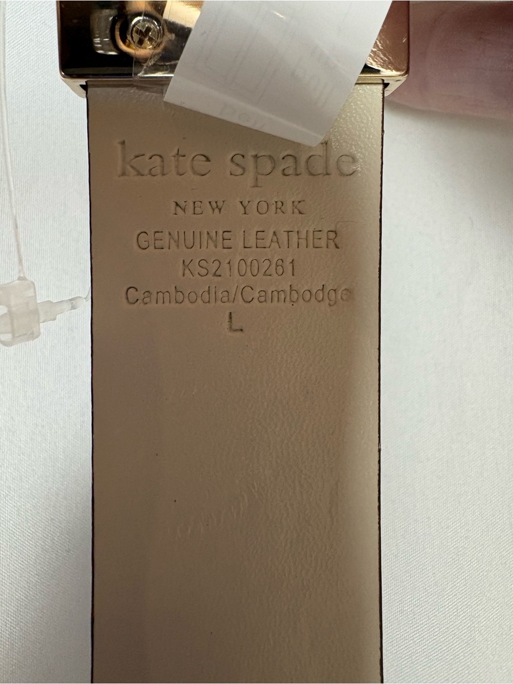 Kate Spade Blue & Cream Reversible Heart Accent Belt - Picture 5 of 7